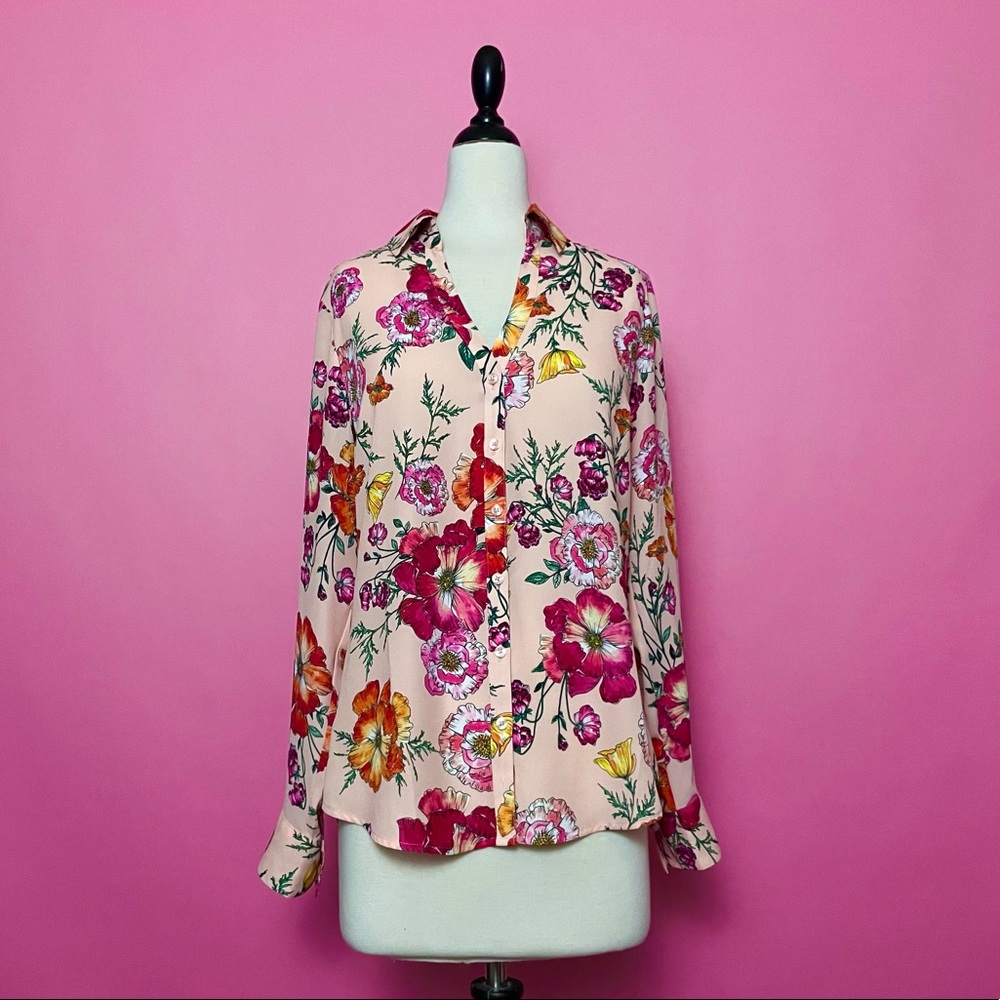 NWT Express Portofino Floral Button-down Shirt